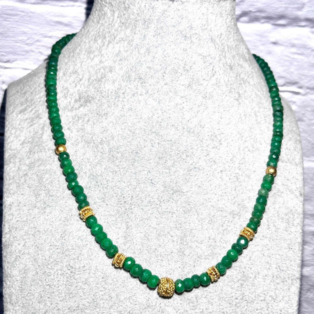 Natural Green Onyx Beaded Necklace